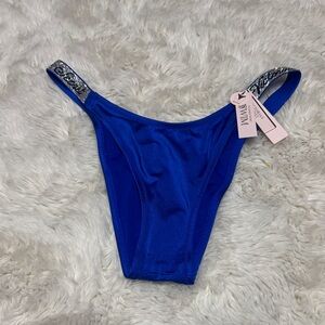Blue Bikini Bottom with Silver Accents